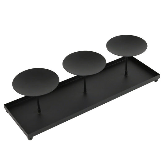 Candelabro de Tres Brazos Modular con Plato Grande para Velas de Pilar de 4 Pulgadas - Image 5
