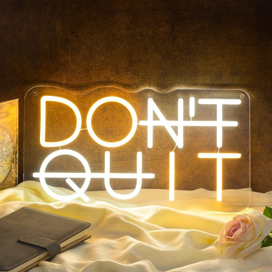 Letrero Neon Don't Quit - Motivación para tu Gimnasio