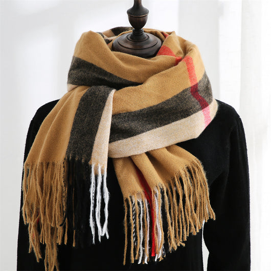 Bufanda de Imitación Cashmere con Rayas Suave - Abrigo Cálido y Elegante - Image 7