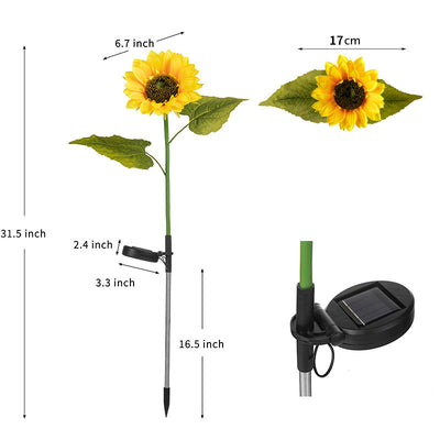 Lámpara Solar Decorativa Girasol Triple para Jardín y Exteriores - Image 6