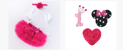 Mono Corto de Algodón Estampado Rosa Rojo para Bebé - Image 14