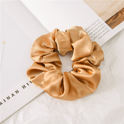 Set de Elásticos para Cabello de Satén - Círculo Grande Color Sólido - Image 7