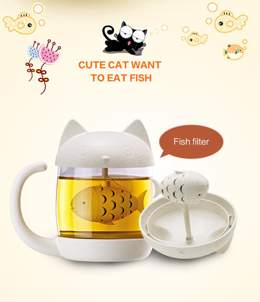 Infusor de Té con Diseño de Gato - Colador para Taza y Tetera - Image 2