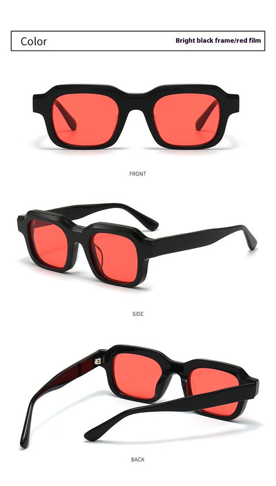 Gafas de Sol Acetato Grueso con Degradado de Color y Costuras Decorativas - Image 22
