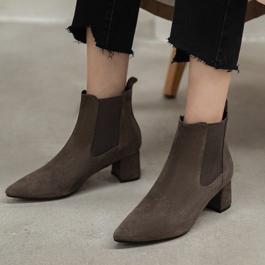 Botas de Cuero para Mujer con Tacón Grueso Medio - Image 10