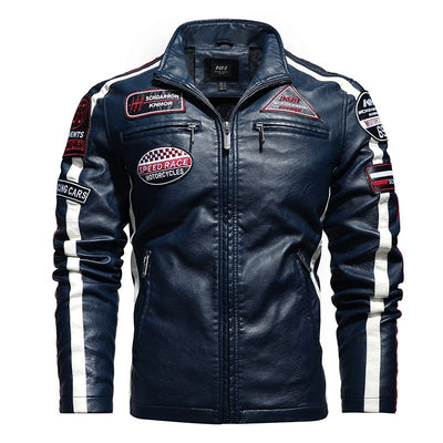 Chaqueta de Cuero Slim Fit con Bordados para Hombre - Image 2