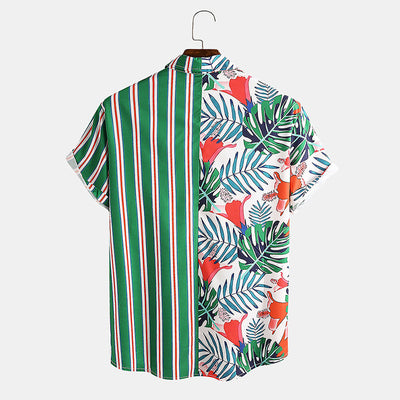 Camisa Estampada con Detalles de Rayas Combinadas - Image 6