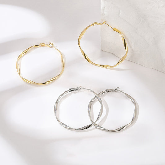 Aretes de Aro Grande Estilo Temperamento Sofisticado