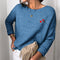 Blusa Holgada con Bordado de Amor y Mangas Largas