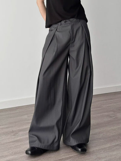 Pantalones Holgados Drapeados Hasta el Piso para Hombre - Image 25