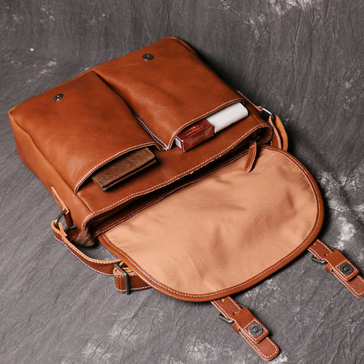 Bolso Bandolera de Cuero Genuino Gran Capacidad para Hombre - Image 20