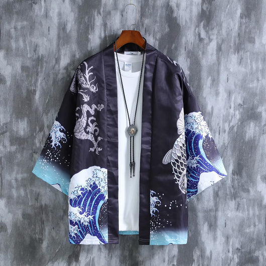 Cardigan Estilo Chino con Patrón de Olas - Image 10