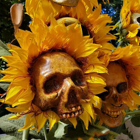 Decoración de Halloween Girasol Calavera - Flor Artificial para Jardín y Hogar - Image 8