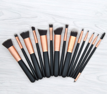 Set de 14 Brochas de Maquillaje Oro Rosa - Colección Profesional Completa - Image 3
