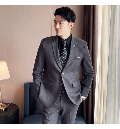 Traje de Esmoquin Tres Piezas Cuadros Mesh para Hombre - Image 13