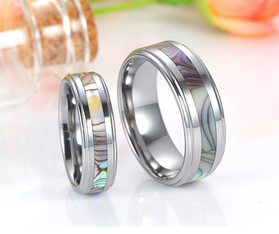 Anillos de Pareja con Incrustación de Tungsteno - Diseño Minimalista y Romántico - Image 13