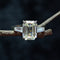 G color diamond rectangular chamfered car ring Plateado 5