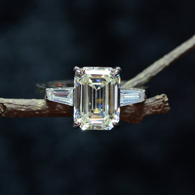 Anillo de Diamante Color G Rectangular con Bisel Chamfranado para Auto - Image 10