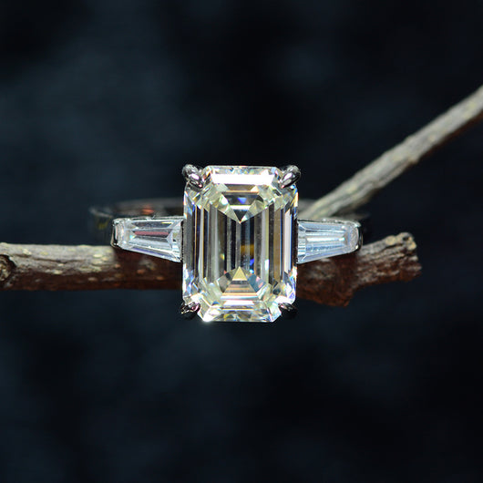 Anillo de Diamante Color G Rectangular con Bisel Chamfranado para Auto - Image 10