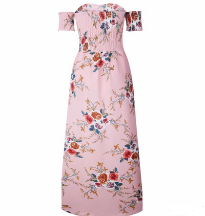 Vestido Largo Bohemio Hombros Descubiertos para Playa y Verano - Image 4