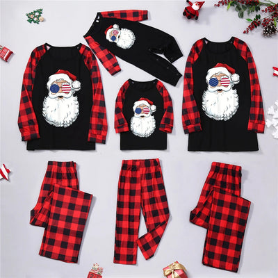 White long-sleeve pajama top with "wild one" graphic and red and black plaid pants. - Image 24