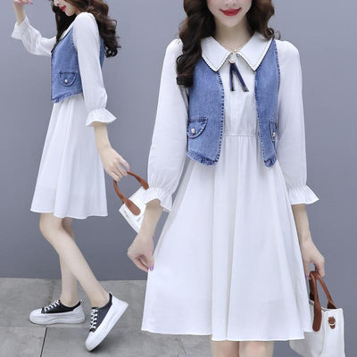 Conjunto Denim: Vestido Camisero + Chaleco Spring - Image 3