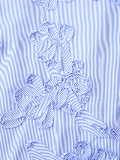 Camisa de Manga Larga Popelina Floral con Rayas Texturizadas - Image 23