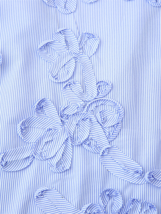 Camisa de Manga Larga Popelina Floral con Rayas Texturizadas - Image 23
