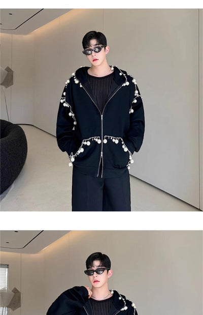 Cardigan Tejido a Mano con Perlas para Hombre y Mujer - Image 11