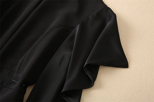 Jumpsuit Ejecutivo de Manga Larga con Cintura Ajustada Negro - Image 6