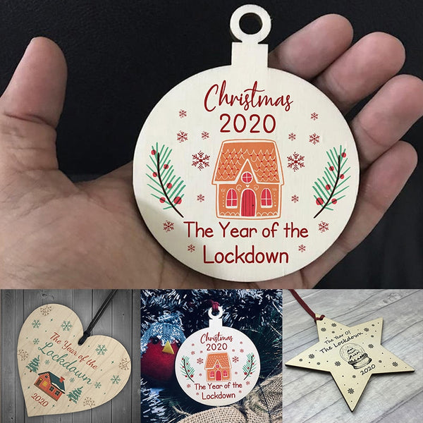 Adornos Navideños de Madera - Decoraciones Colgantes Redondas para Árbol