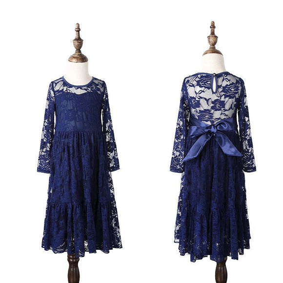 Vestido Princesa con Encaje y Estampado de Rosas