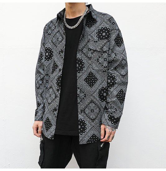 Camisa Estampado Paisley Manga Larga