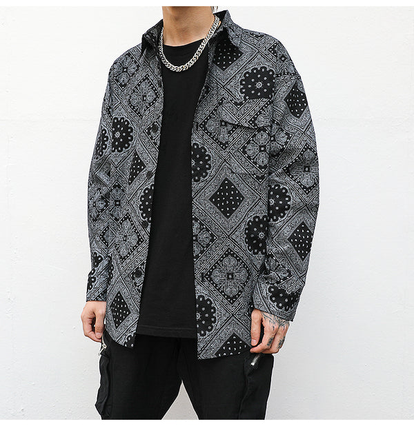 Camisa Estampado Paisley Manga Larga
