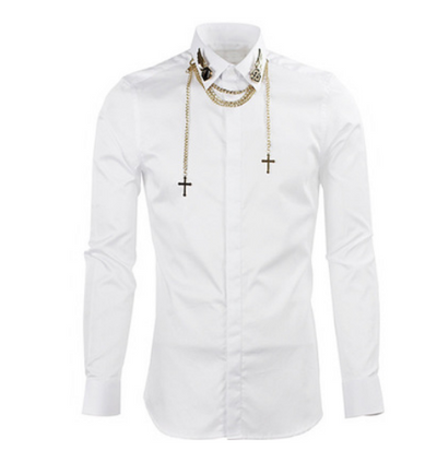 Camisa Manga Larga Metal Wings Tide para Hombre - Image 4