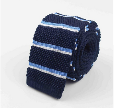 Corbata Tejida Delgada a Rayas para Hombre - Diseño Moderno y Sofisticado - Image 23
