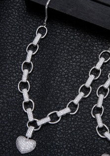 Conjunto de Collar y Pulsera Corazón con Micro Incrustaciones - Image 10