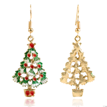 Aretes Navideños Árbol de Navidad - Pendientes Elegantes para Fiestas - Image 3