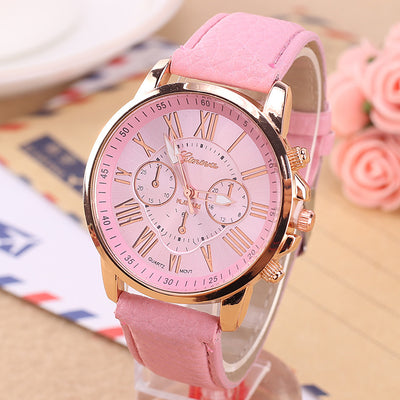 Reloj Digital de Cuero con Tres Esferas - Diseño Clásico Beige - Image 5