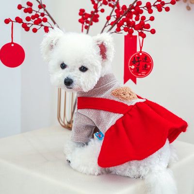 Ropa Festiva para Perros y Gatos - Conjunto Rojo Navideño - Image 14