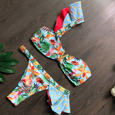 Bikini para Dama con Estampado Industrial y Espalda Descubierta - Image 5