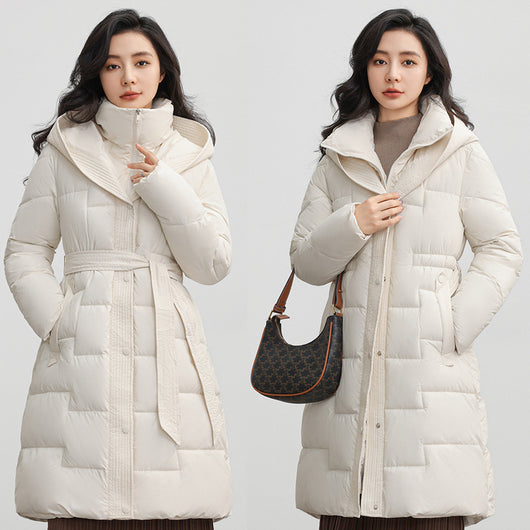 Abrigo Largo Ajustado con Capucha para Mujer - Diseño Invernal Elegante - Image 4