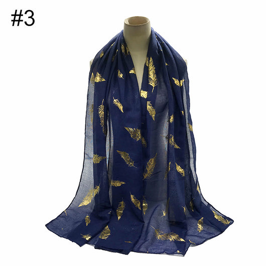 Pañuelo Turbante Versátil con Estampado de Hojas Doradas para Mujer - Image 14