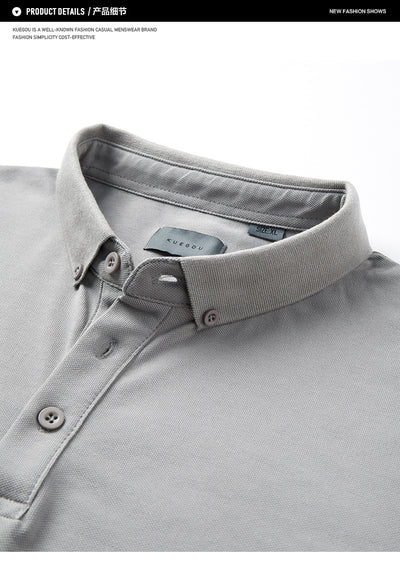 Polo Manga Corta Liso con Cuello para Hombre - Image 3