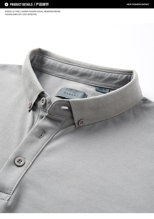 Polo Manga Corta Liso con Cuello para Hombre - Image 3