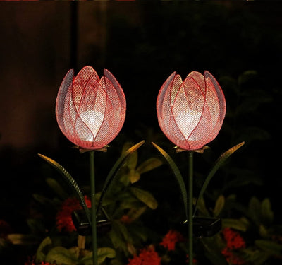 Lámpara Solar Tulipán Decorativa para Jardín - Diseño en Hierro Forjado - Image 7