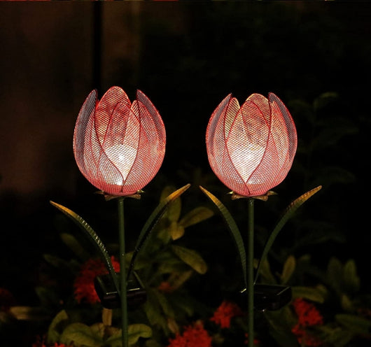 Lámpara Solar Tulipán Decorativa para Jardín - Diseño en Hierro Forjado - Image 7