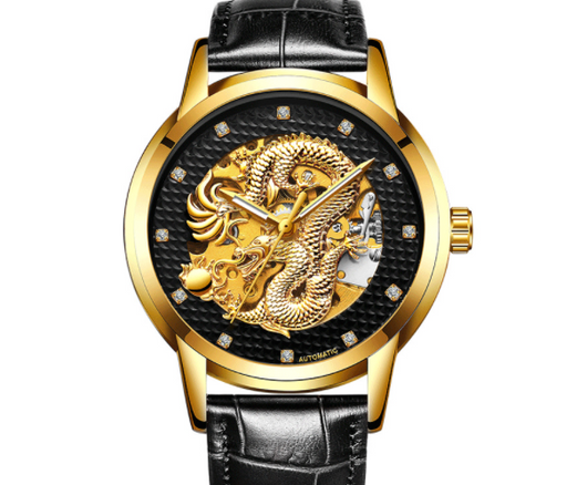 Reloj Empresarial Dragon Dorado Automático Resistente al Agua con Esfera Luminosa - Image 22