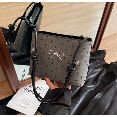 Bolsa Crossbody de Lona con Lunares y Moño Fashion - Image 33