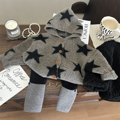Leggings Acolchados de Terciopelo con Calcetines Estrellas para Niños